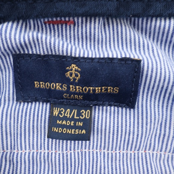 Brooks Brothers Mens Salmon Red Cotton Chino Pants Size 34x29 Flat Front Casual - Picture 4 of 6